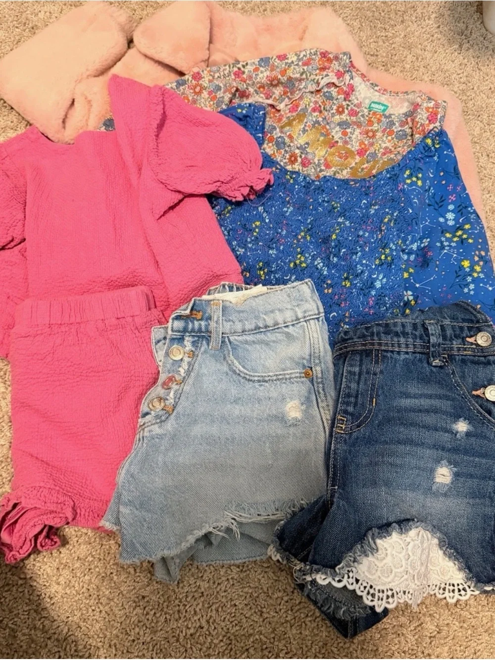 Bundle of shirts and shorts